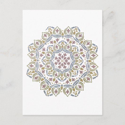Carte postale colorée à motifs floraux (Devant)