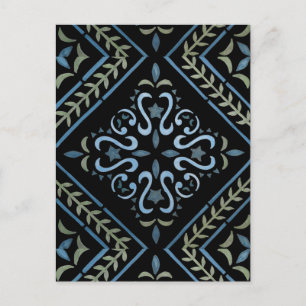 Carte postale colorée à motifs floraux