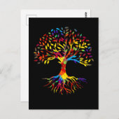 Carte Postale Colorée Arbre Racines Nature Lover (Devant / Derrière)