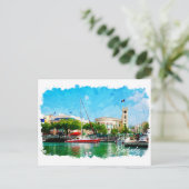 Carte Postale Colorée Barbade Caraïbes île (Debout devant)