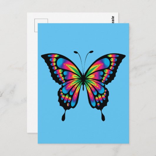 CARTE Postale COLORÉE BETTERFLY ART (Devant / Derrière)