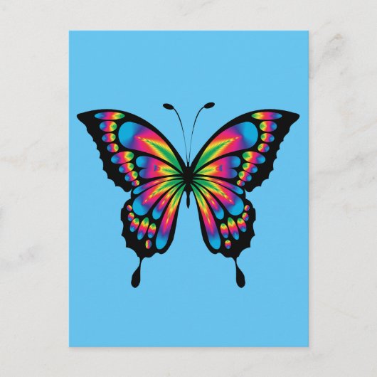 CARTE Postale COLORÉE BETTERFLY ART (Devant)