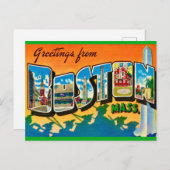Carte postale Colorée Boston Greeting (Devant / Derrière)
