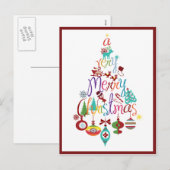 Carte postale Colorée Christmas Holiday Tree (Devant / Derrière)