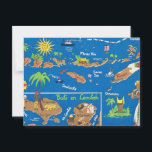 Carte postale colorée de Bali Lombok<br><div class="desc">Jolie carte postale illustrée des îles - Bali Lombok réutilisée !</div>