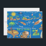 Carte postale colorée de Bali Lombok<br><div class="desc">Charmant carte postale illustrée des îles - Bali Lombok réutilisée !</div>