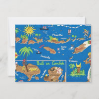 Carte postale colorée de Bali Lombok