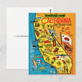 Carte postale colorée de Californie (Devant / Derrière)