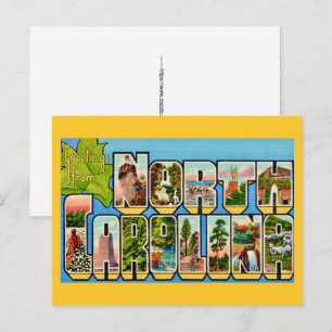 Carte postale colorée de Caroline du Nord