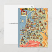 Carte postale colorée de Hollande (Devant / Derrière)