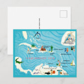 Carte postale colorée de la Caraïbe (Devant / Derrière)