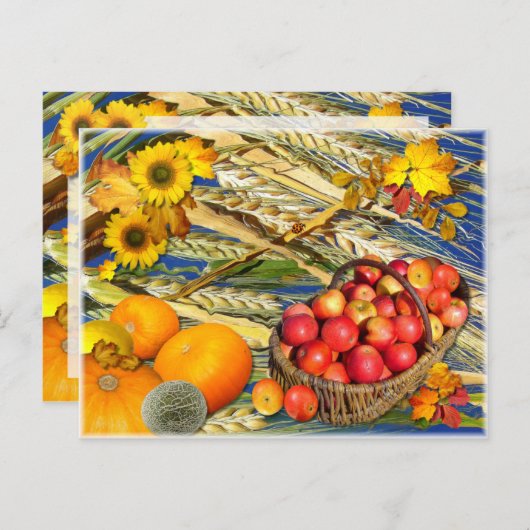 CARTE POSTALE COLORÉE DE LA RÉCOLTE D'AUTOMNE (Devant / Derrière)