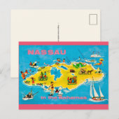 Carte postale colorée de Nassau (Devant / Derrière)