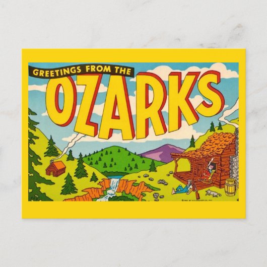Carte postale colorée des Ozarks (Devant)