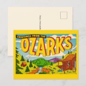 Carte postale colorée des Ozarks (Devant / Derrière)