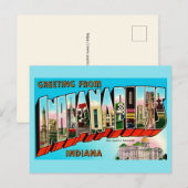 Carte postale colorée d'Indianapolis (Devant / Derrière)