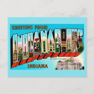 Carte postale colorée d'Indianapolis