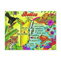 Carte postale colorée du Belize