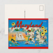 Carte postale colorée du Maryland (Devant / Derrière)