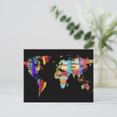 carte postale colorée du monde (Debout devant)