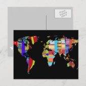 carte postale colorée du monde (Devant / Derrière)