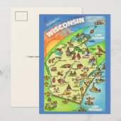 Carte postale colorée du Wisconsin 5x7 (Devant / Derrière)