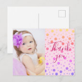 Carte postale colorée et mignonne de remerciement  (Devant / Derrière)