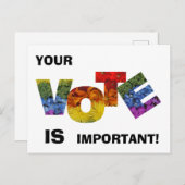 Carte postale colorée Floral VOTE (Devant / Derrière)