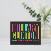Carte postale colorée Hillary Clinton 2016 (Debout devant)