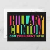 Carte postale colorée Hillary Clinton 2016 (Devant / Derrière)
