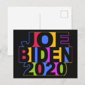 Carte postale colorée JOE BIDEN 2020 (Devant / Derrière)