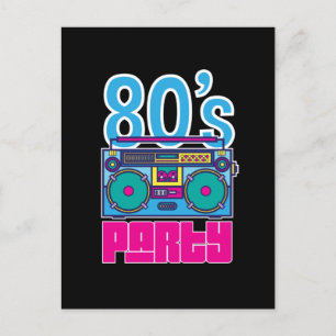 Carte postale colorée Retro 80's Party Girl Awesom