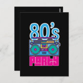 Carte postale colorée Retro 80's Party Girl Awesom (Devant / Derrière)