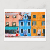 Carte postale colorée Town Burano Italie (Devant)