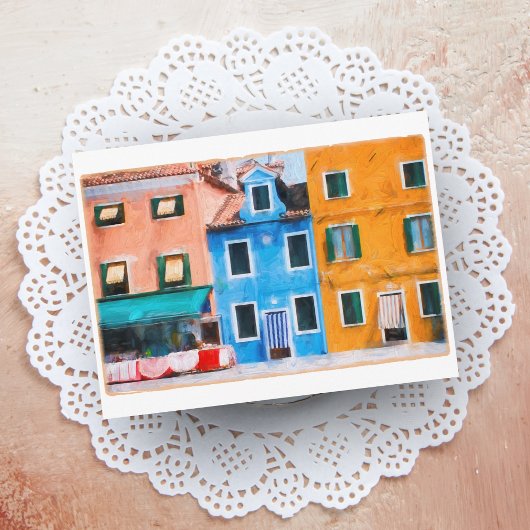 Carte postale colorée Town Burano Italie
