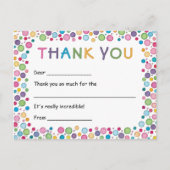 Carte Postale Colorés Points Enfants Merci (Devant)