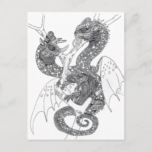 Carte Postale Colorez vos propres dragons Chameleon