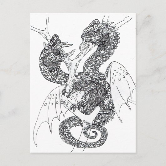 Carte Postale Colorez vos propres dragons Chameleon (Devant)