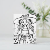 Carte Postale Colorez-Vous ! Halloween Witch (Debout devant)