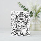 Carte Postale Colorez-Vous ! Kitten hiver (Debout devant)