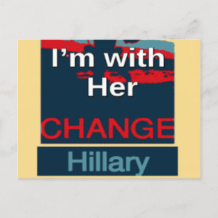 Carte Postale Colorful 2016 Je suis avec son vote pour Hillary U