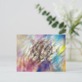 Carte Postale Colorful Abstract Tiger (Debout devant)