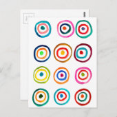 Carte Postale Colorful circle rainbow watercolor (Devant / Derrière)