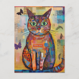 Carte Postale Colorful Colorful Cat Collage