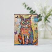 Carte Postale Colorful Colorful Cat Collage (Debout devant)