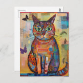 Carte Postale Colorful Colorful Cat Collage (Devant / Derrière)