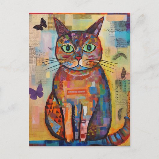 Carte Postale Colorful Colorful Cat Collage (Devant)