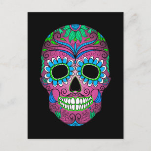 Carte Postale Colorful Day of the Dead Grunge Sugar Skull