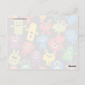Carte Postale Colorful Fun Monsters Créatures Motif (Dos)