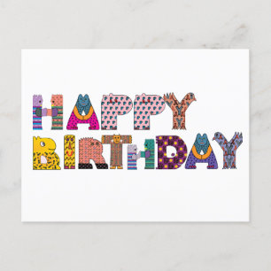 Carte Postale Colorful Funny Joyeux anniversaire